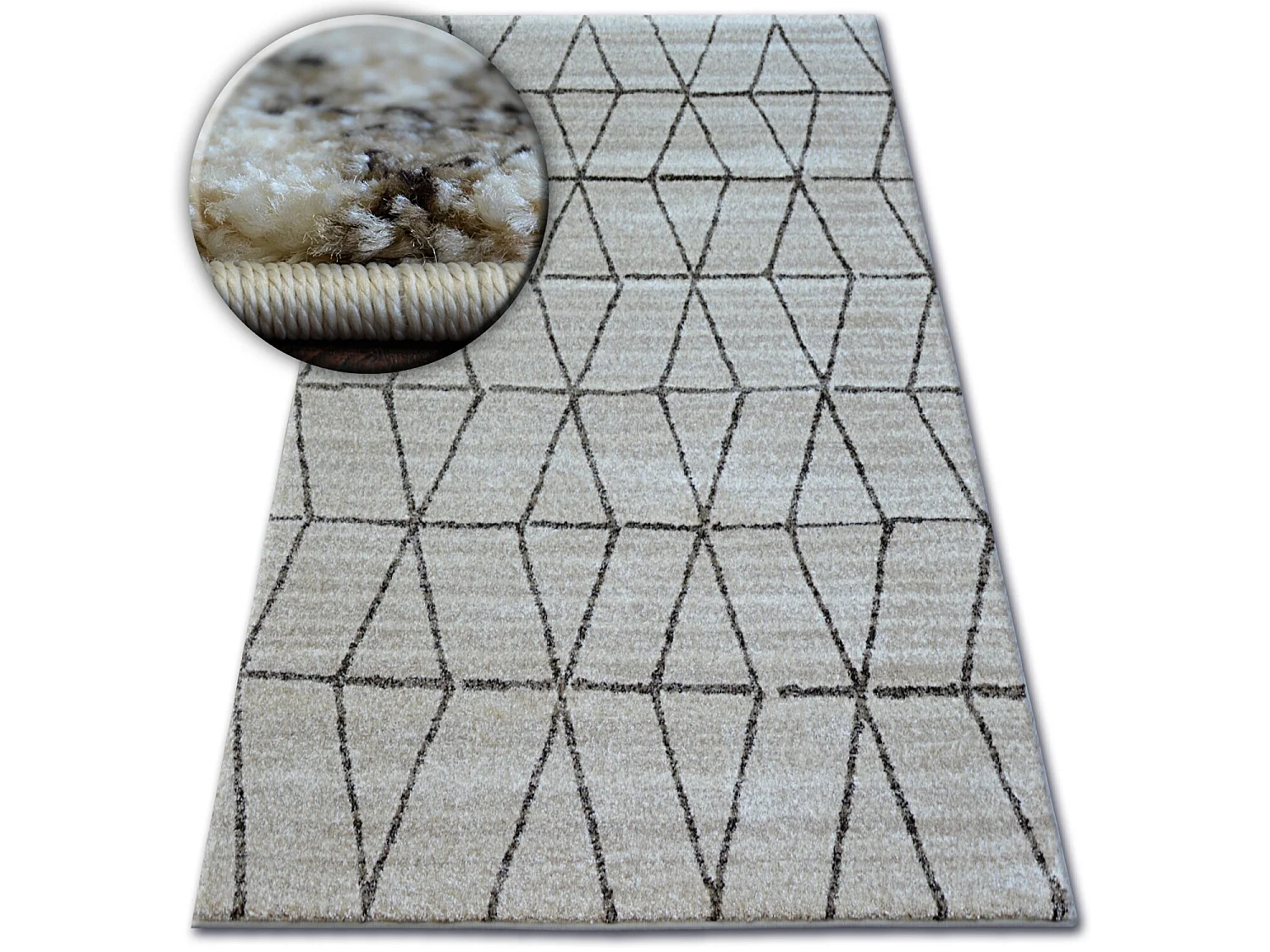 Tapijt SHADOW 818 crème / l. beige - Driehoek 80x150 cm