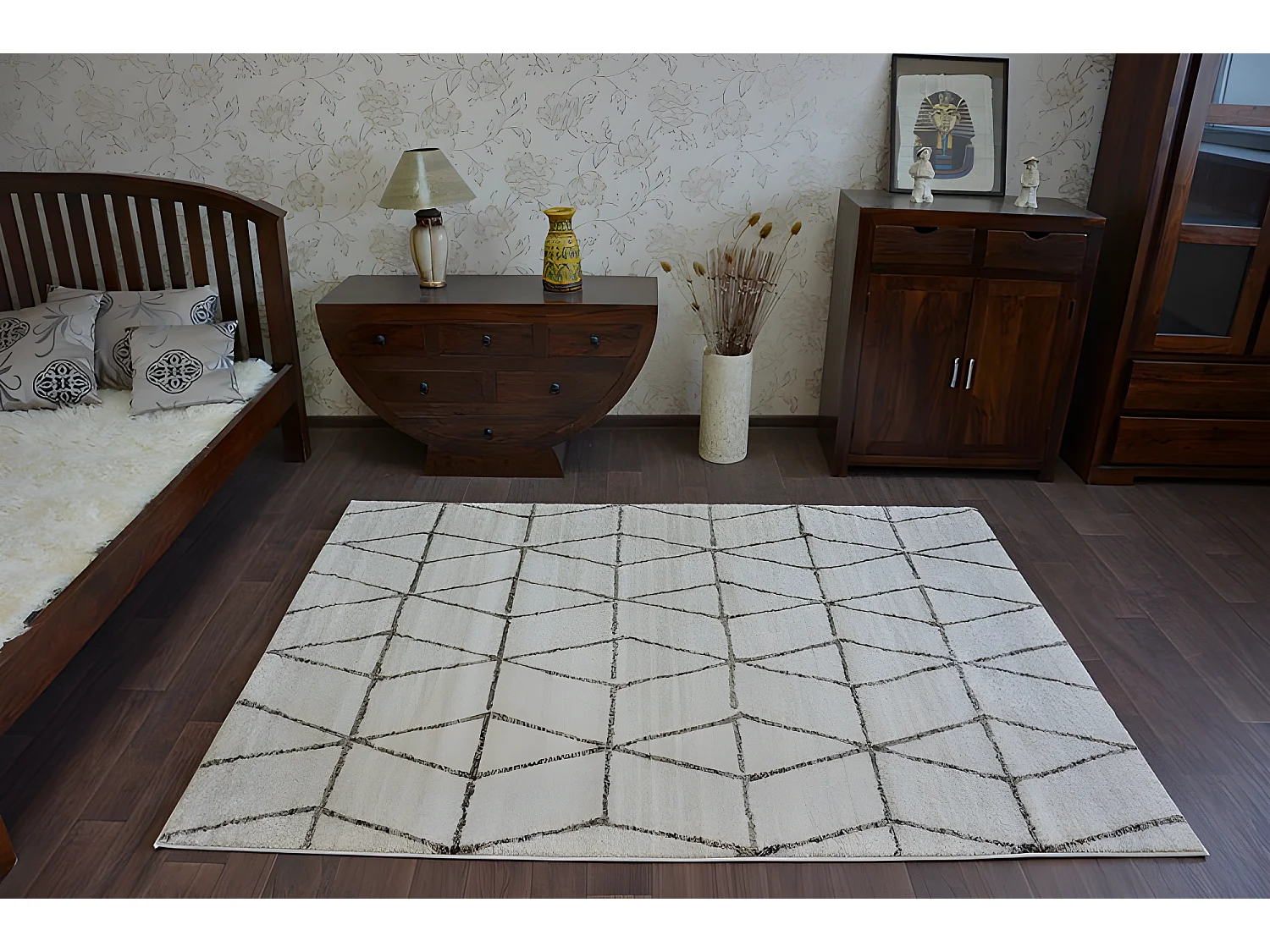 Tapijt SHADOW 818 crème / l. beige - Driehoek 80x150 cm