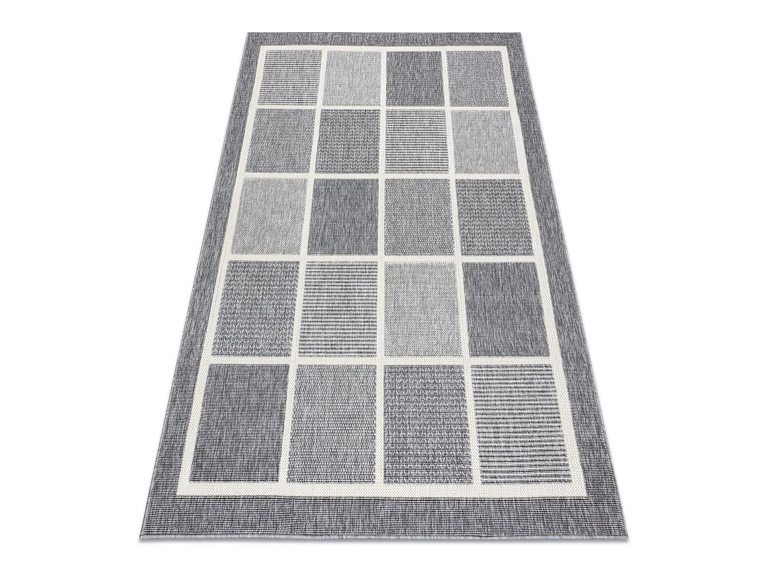 Sisal tapijt SPRING 20426332 vierkant, kader grijskleuring 140x200 cm