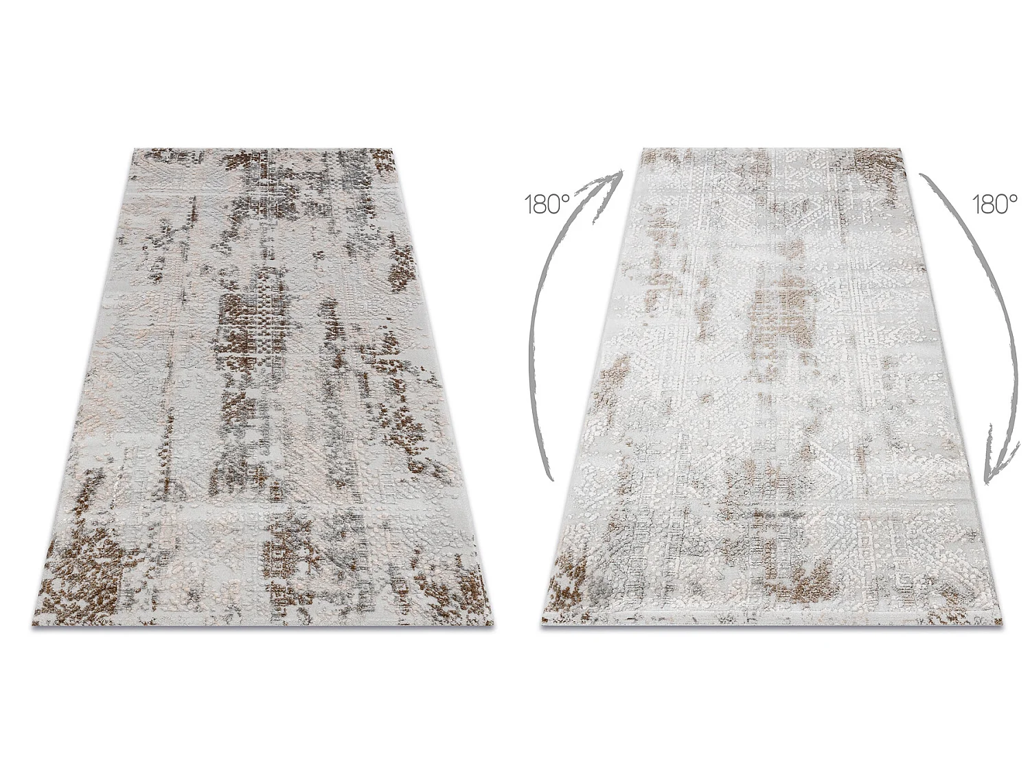 Tapijt ACRYL VALS 050 Versleten beige / grijskleuring  80x250 cm