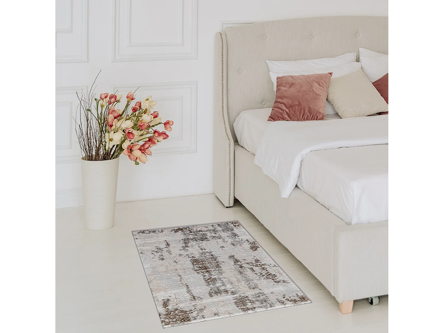 Tapijt ACRYL VALS 050 Versleten beige / grijskleuring  80x250 cm