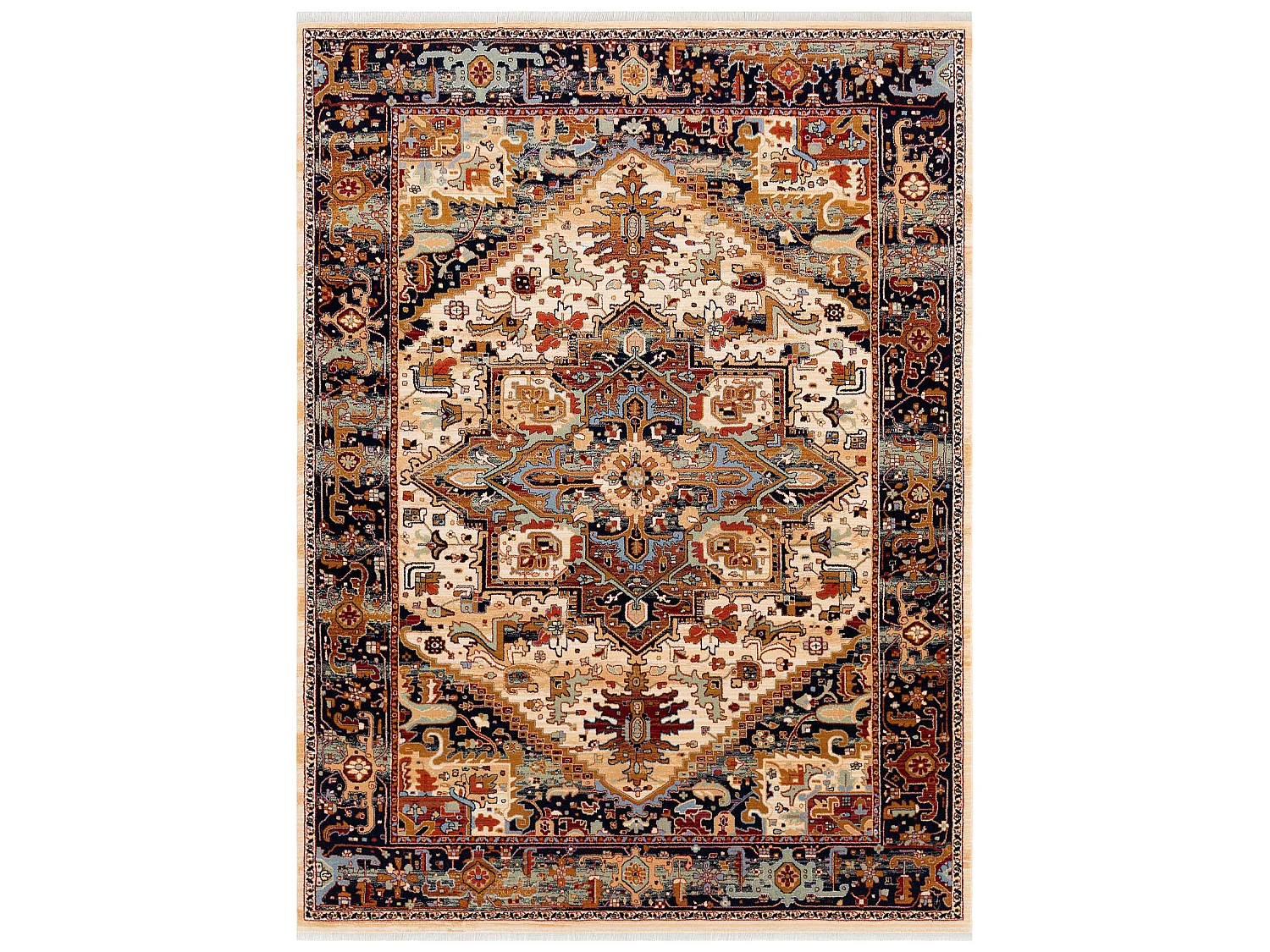 Dywan KESHAN Frędzle, Ornament orientalny 2886/53555 beż / bordo 160x230 cm