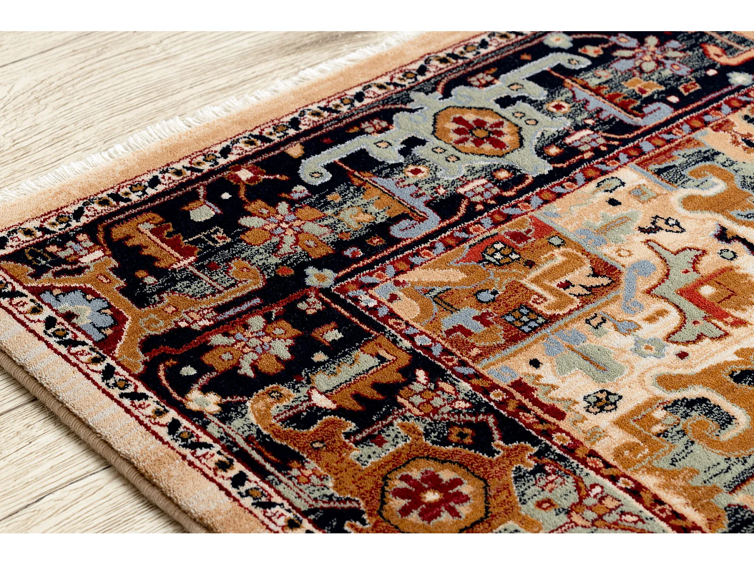 Dywan KESHAN Frędzle, Ornament orientalny 2886/53555 beż / bordo 160x230 cm