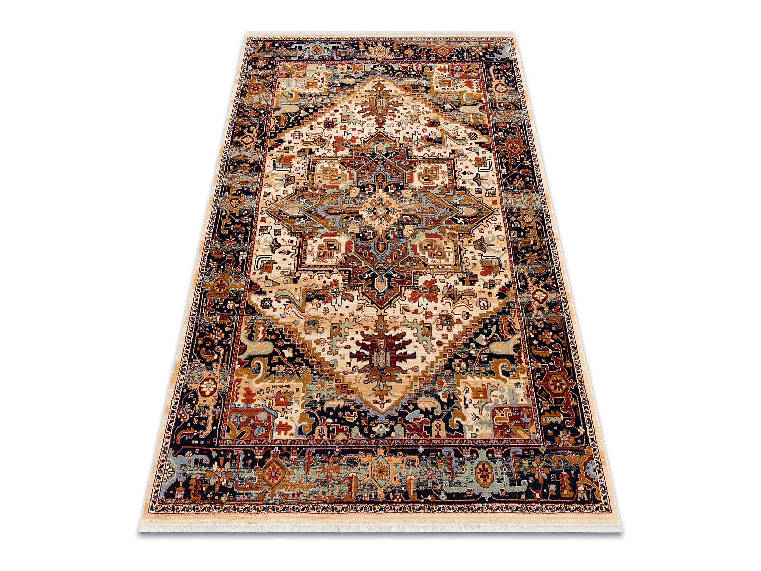 Tapis KESHAN franges, Ornement oriental 2886/53555 beige / bordeaux  160x230 cm