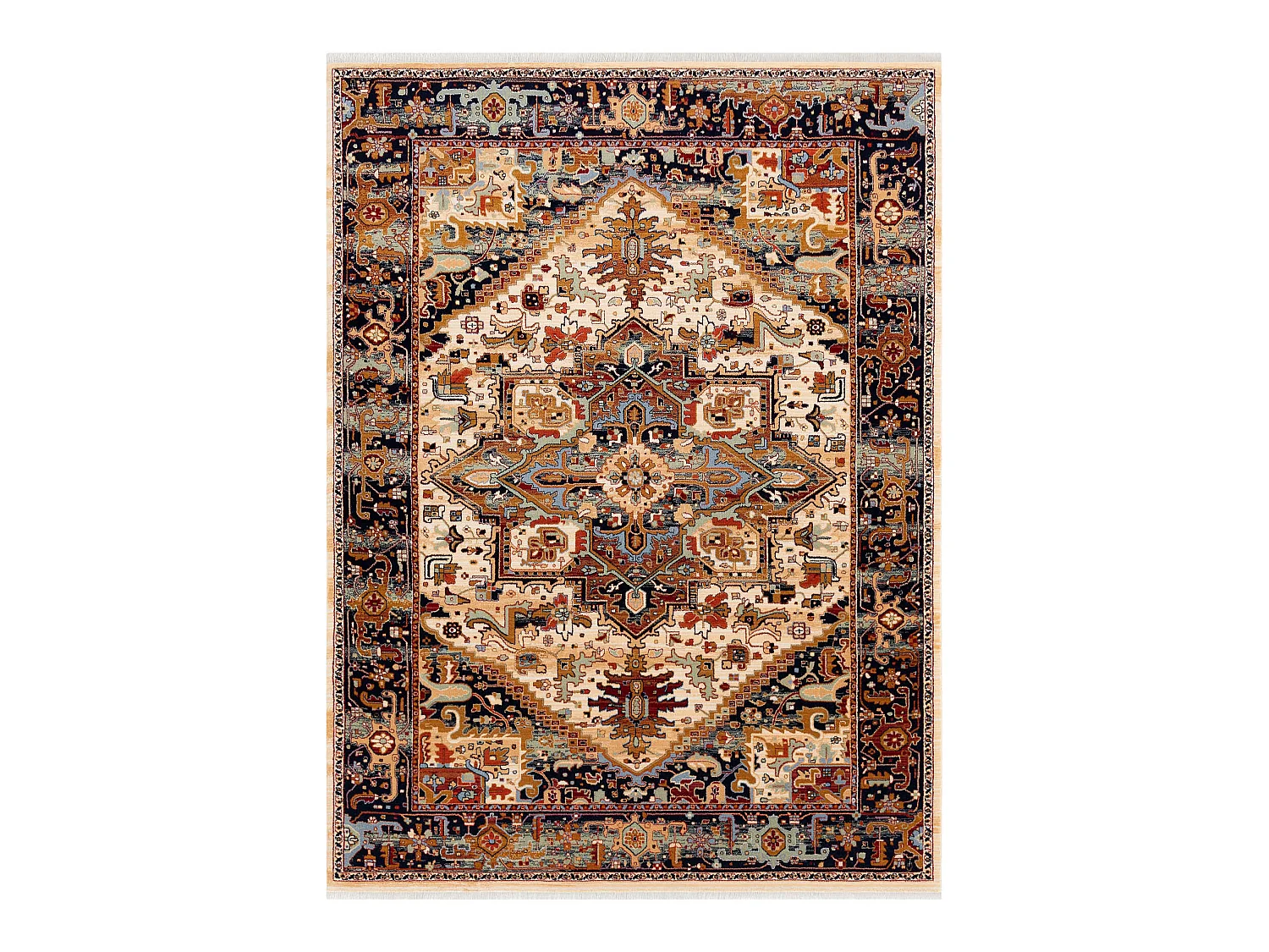 Teppich Wolle KESHAN Franse, Ornament orientalisch 2886/53555 beige /  160x230 cm