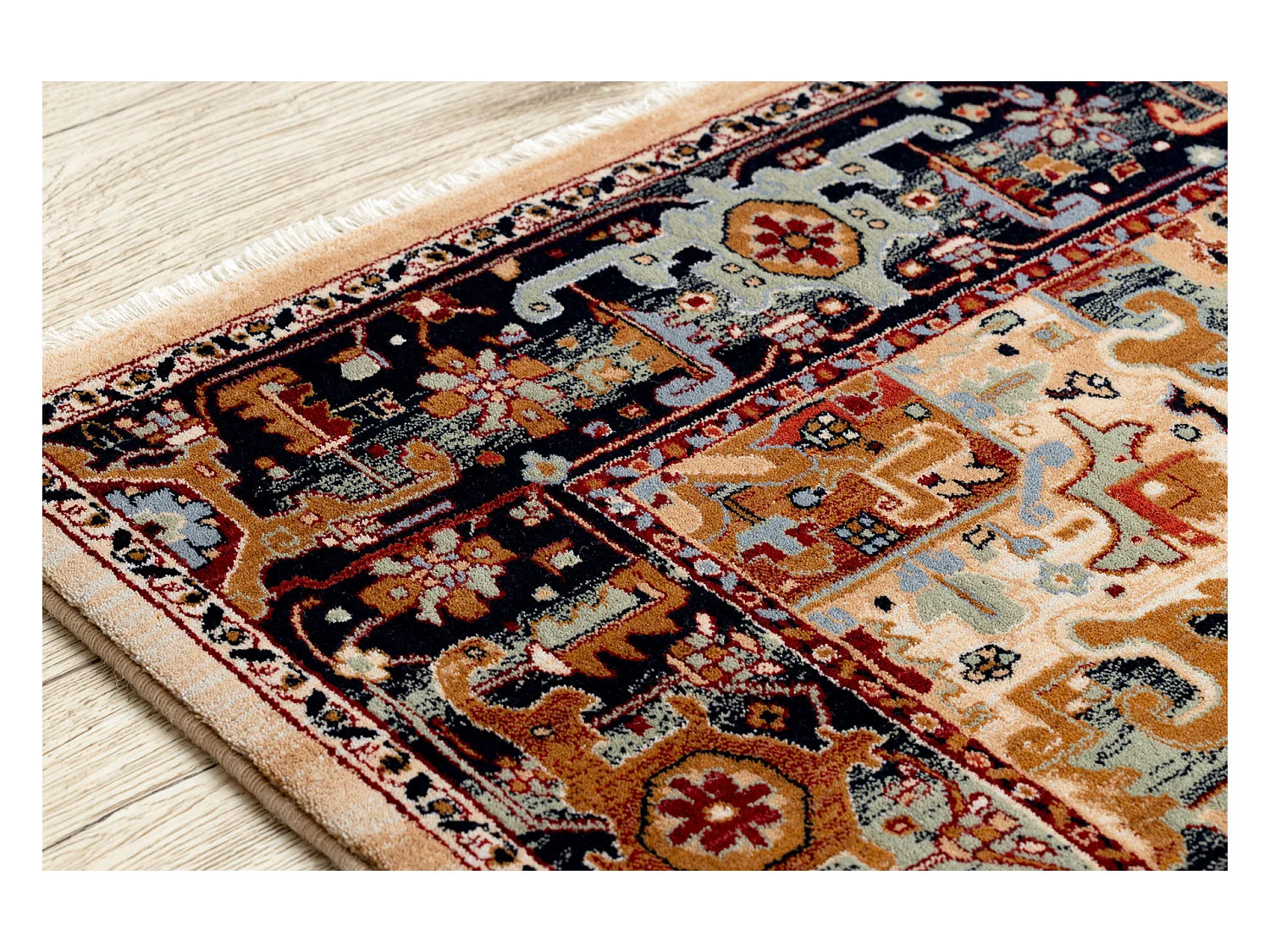 Teppich Wolle KESHAN Franse, Ornament orientalisch 2886/53555 beige /  160x230 cm