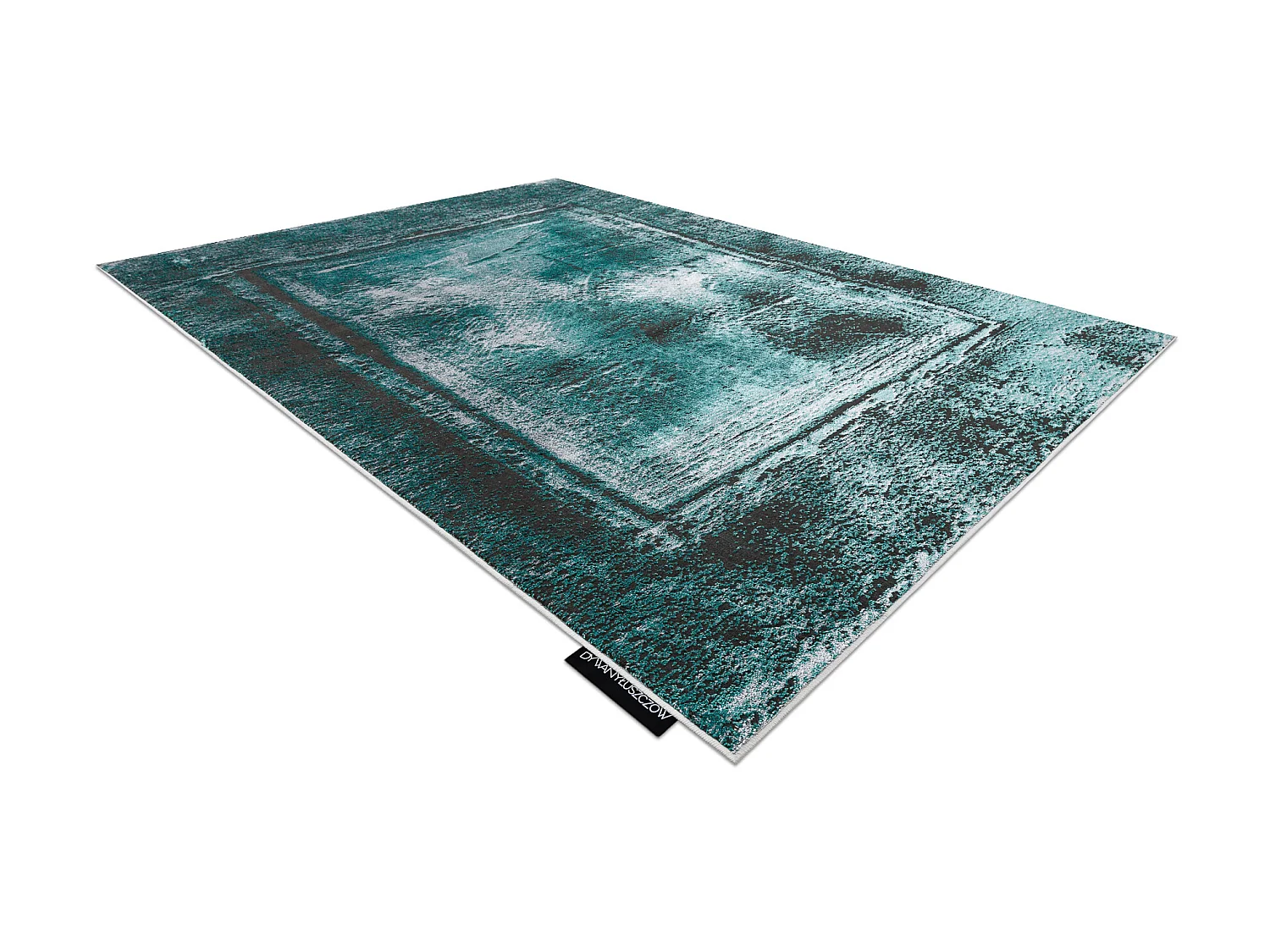 Tapis DE LUXE moderne 634 Cadre vintage - Structural vert / anthracite 120x170 cm