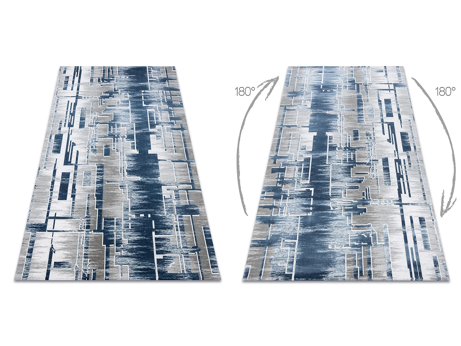 Tappeto ACRILICO USKUP Geometrico 9481 blu 100x200 cm