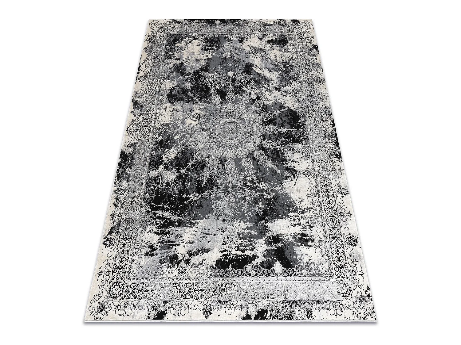Tapijt VINCI 1407 modern Rozet vintage gewreven - Structureel ivoor /  120x170 cm