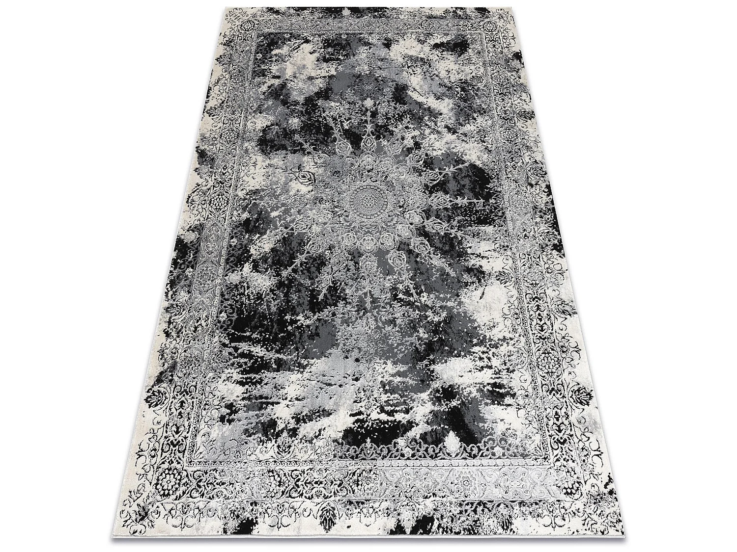 Tapijt VINCI 1407 modern Rozet vintage gewreven - Structureel ivoor /  120x170 cm