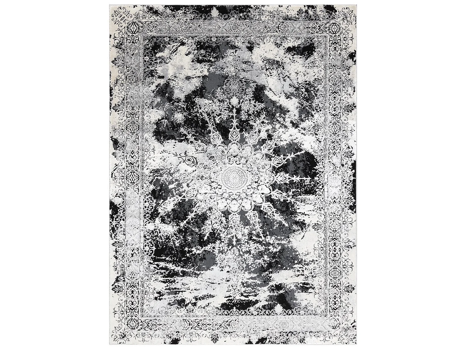 Tapijt VINCI 1407 modern Rozet vintage gewreven - Structureel ivoor /  120x170 cm