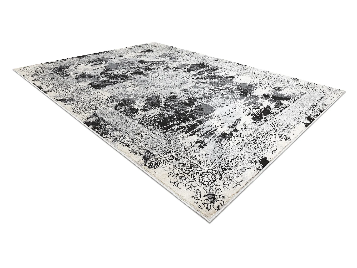 Tapijt VINCI 1407 modern Rozet vintage gewreven - Structureel ivoor /  120x170 cm