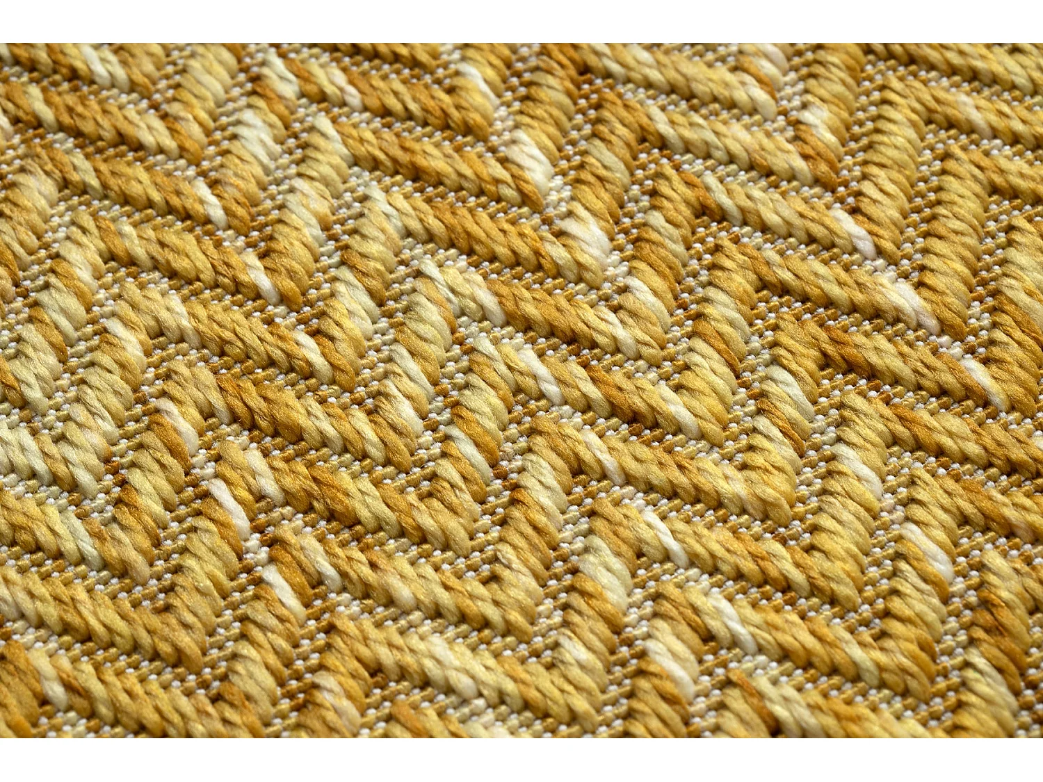Moderno FISY tapis SIZAL 20776 Zigzag, mélange jaune 140x190 cm