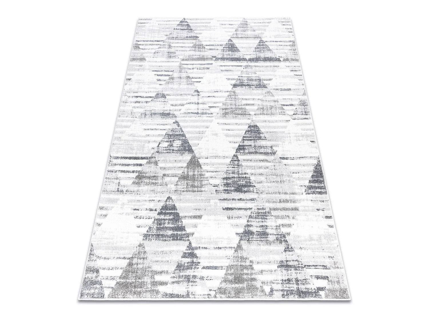 Tapis POLI 9051A Géométrique, triangoli blanc / gris 80x150 cm