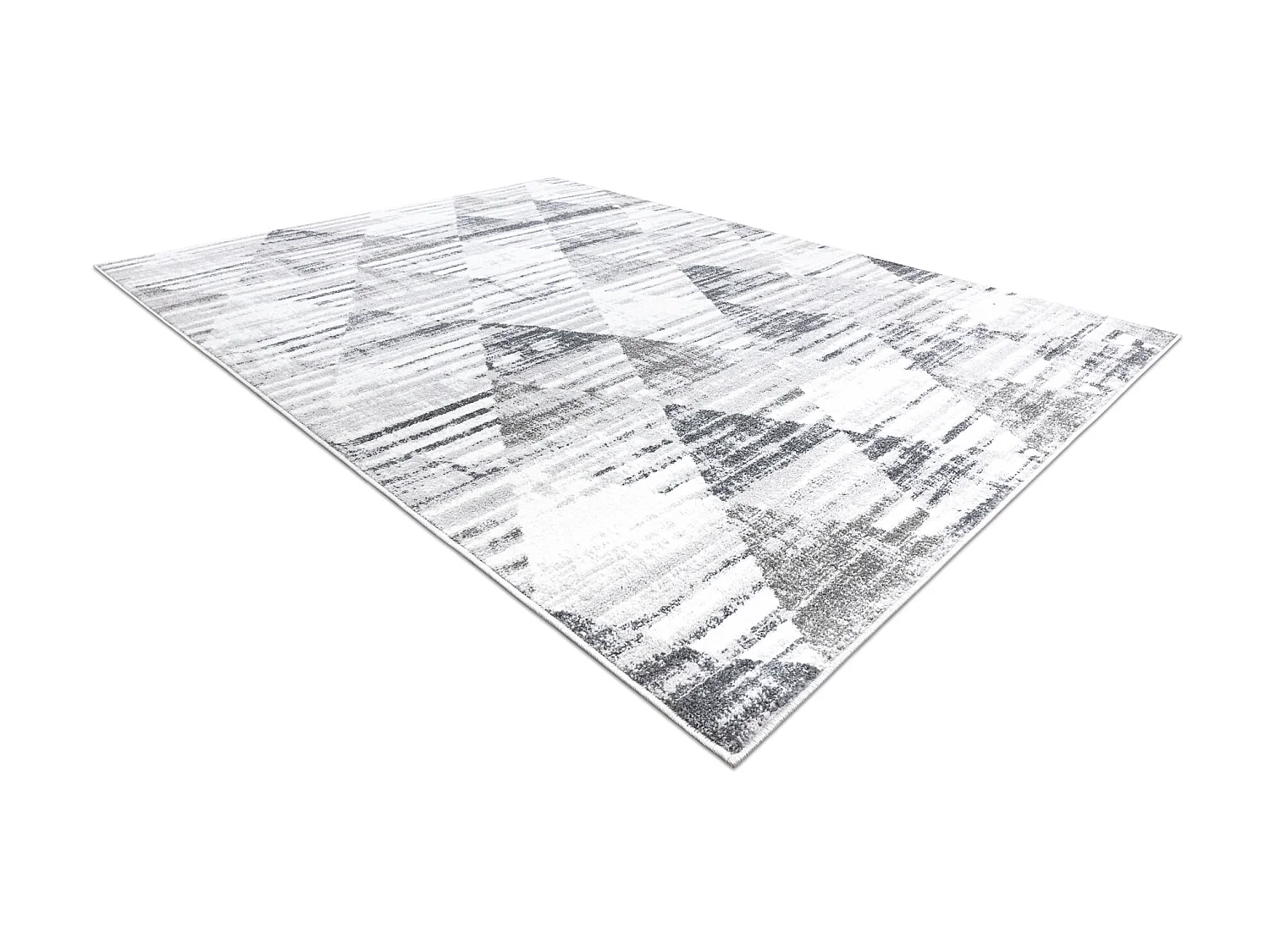 Tapijt POLI 8408A Geometrisch wit / grijs 80x150 cm