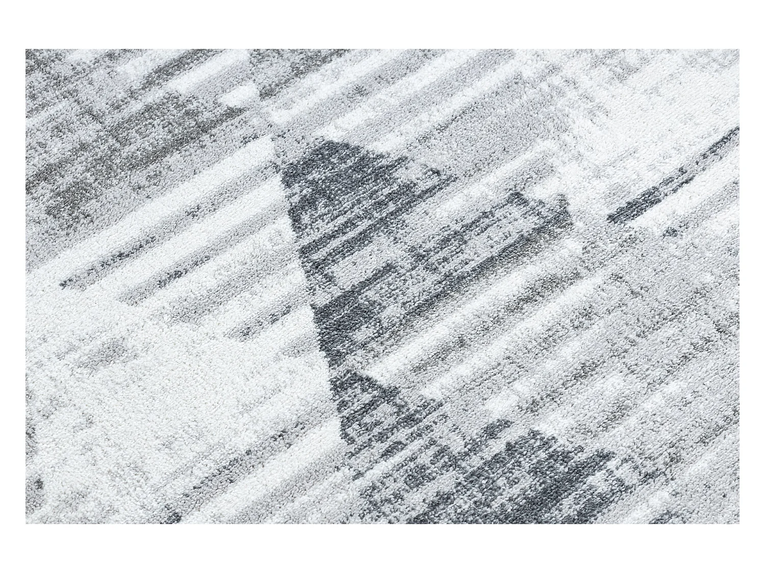 Tapijt POLI 8408A Geometrisch wit / grijs 80x150 cm