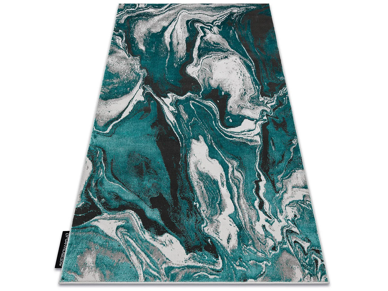 Tapis DE LUXE moderne 622 Abstraction - Structural vert / anthracite 120x170 cm