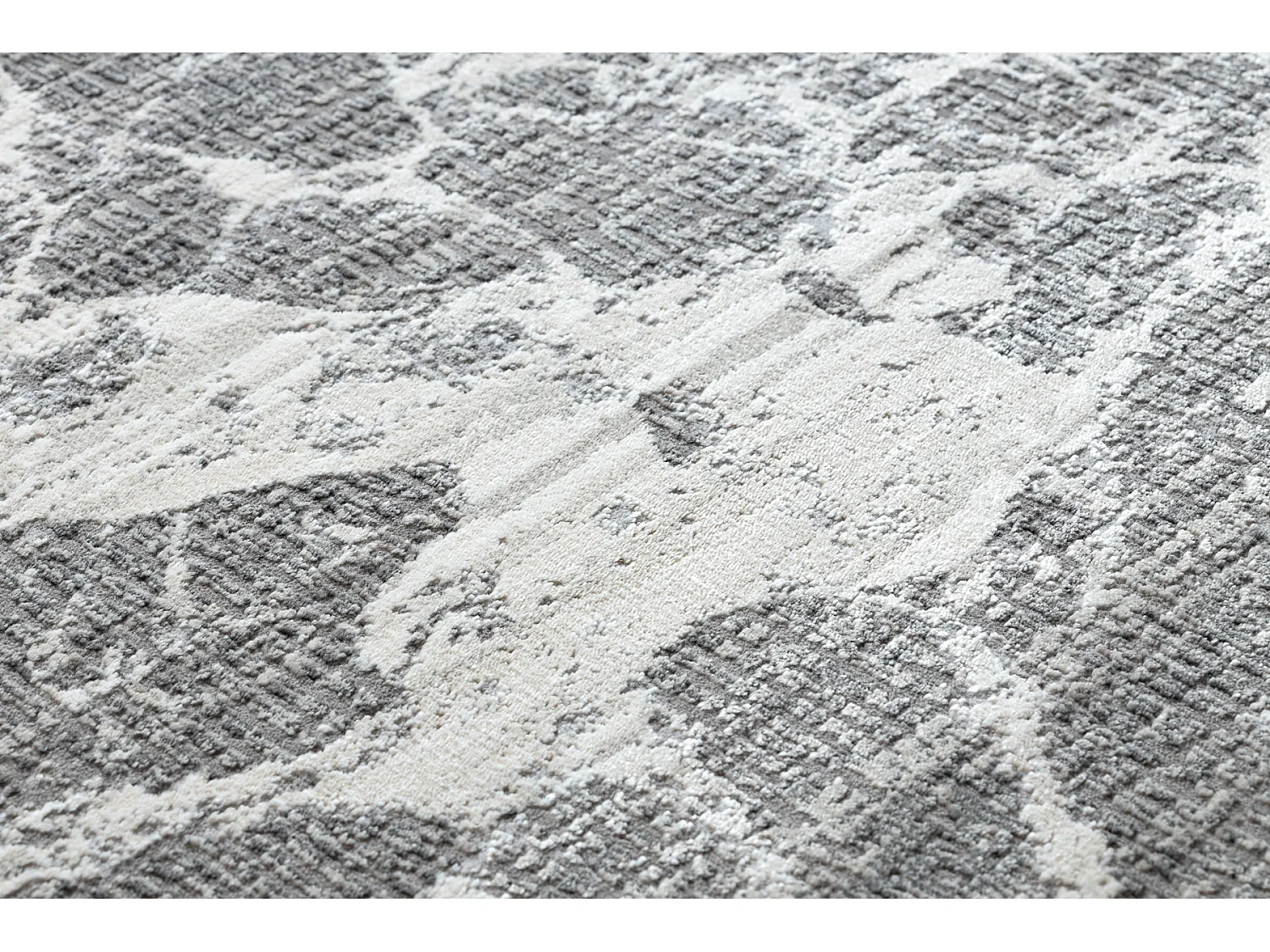 Tapijt REBEC modern rand 51186B marmeren , - twee poolhoogte , crème  80x150 cm