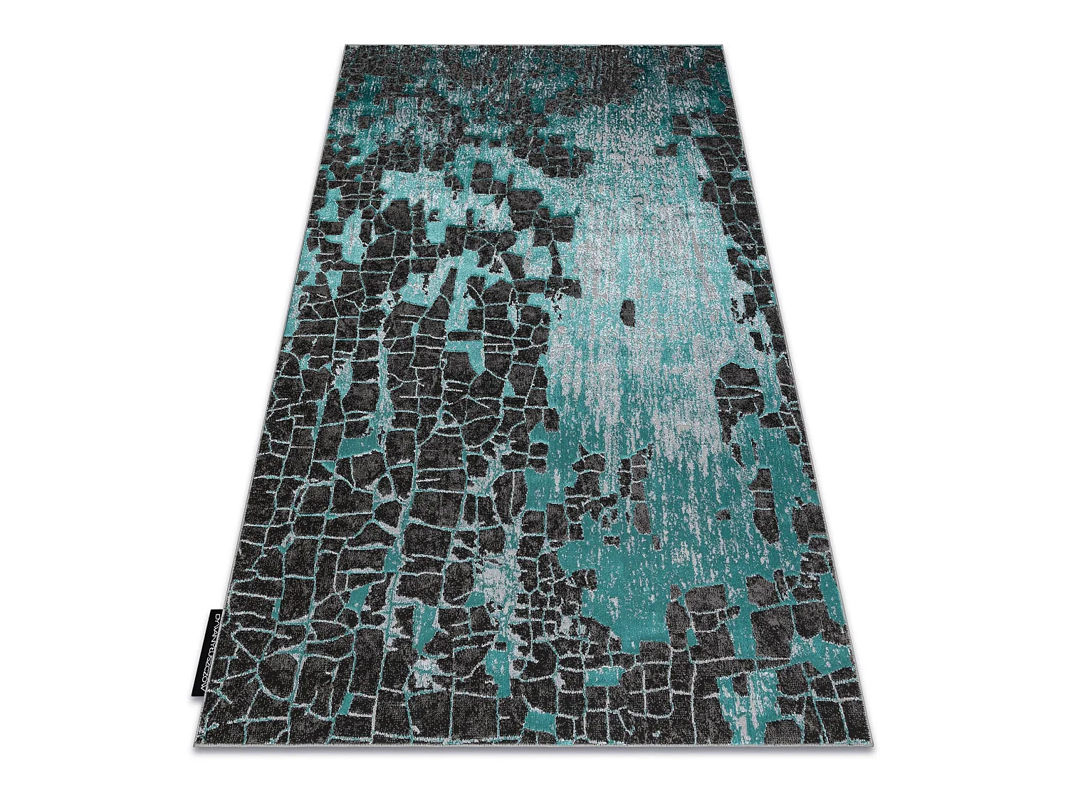 Modern DELUXE tapijt 2079 vintage - structuurgroen / antraciet  120x170 cm