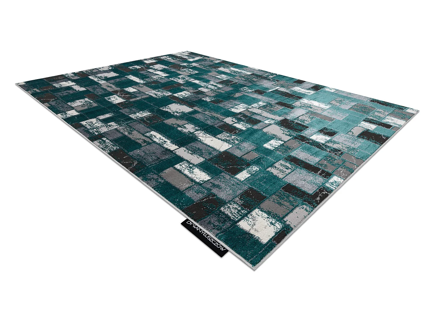 Tapis DE LUXE moderne 6768 Géométrique - Structural vert / anthracit 140x190 cm