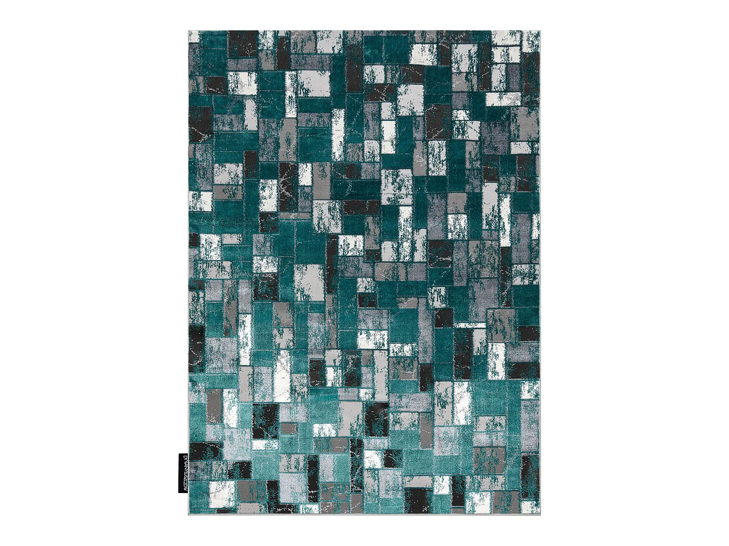 Tapete DE LUXE moderno 6768 Geométrico - Structural verde / antracite 140x190 cm