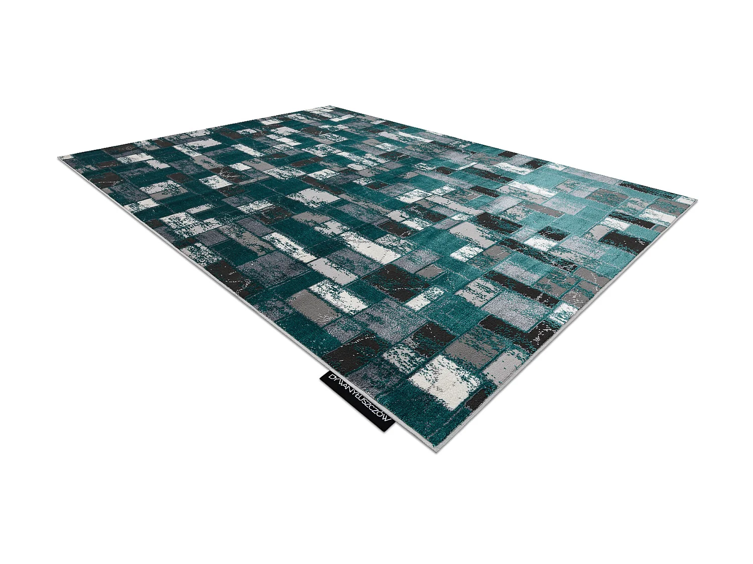 Tapete DE LUXE moderno 6768 Geométrico - Structural verde / antracite 140x190 cm
