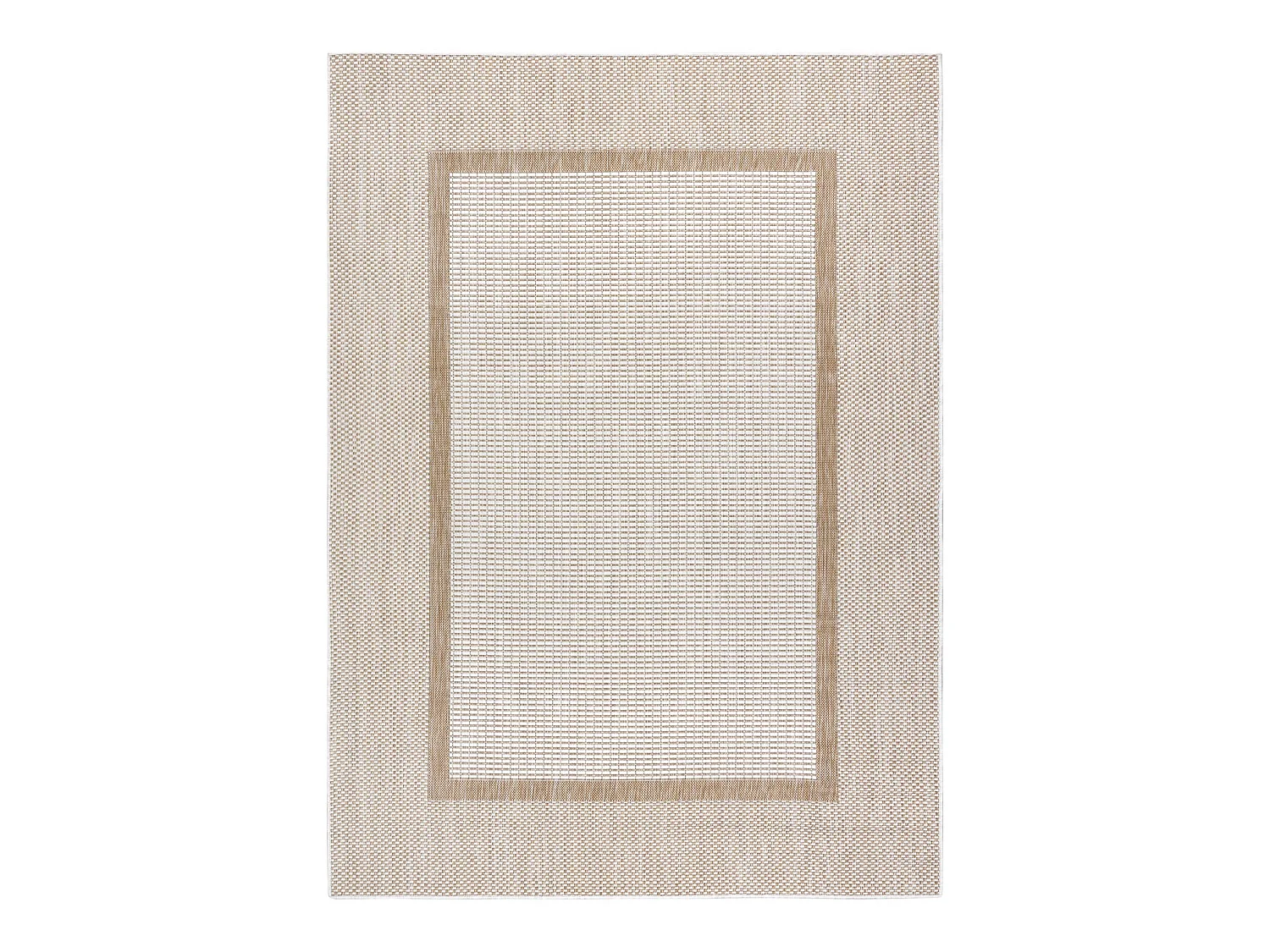 Sisal tapijt SISAL SION Kader 21782 plat te weven ecru / beige  140x190 cm