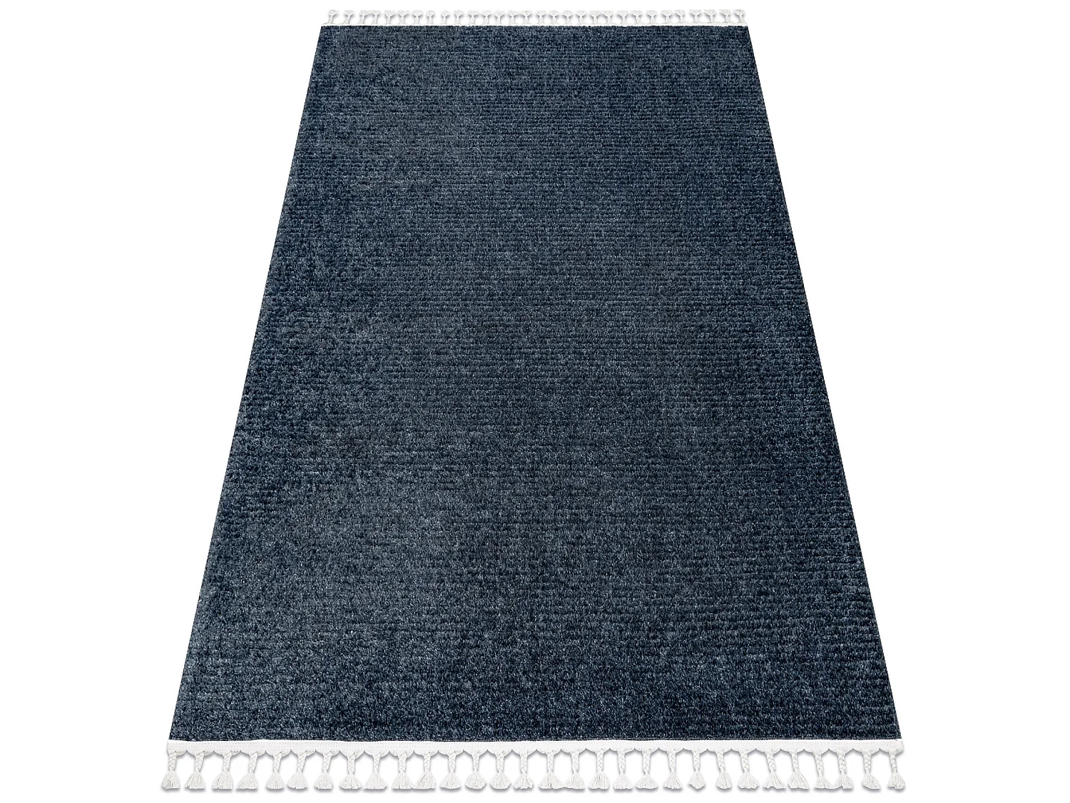 Tapis SEVILLA PC00B rayures bleu Franges berbère marocain shaggy 80x150 cm