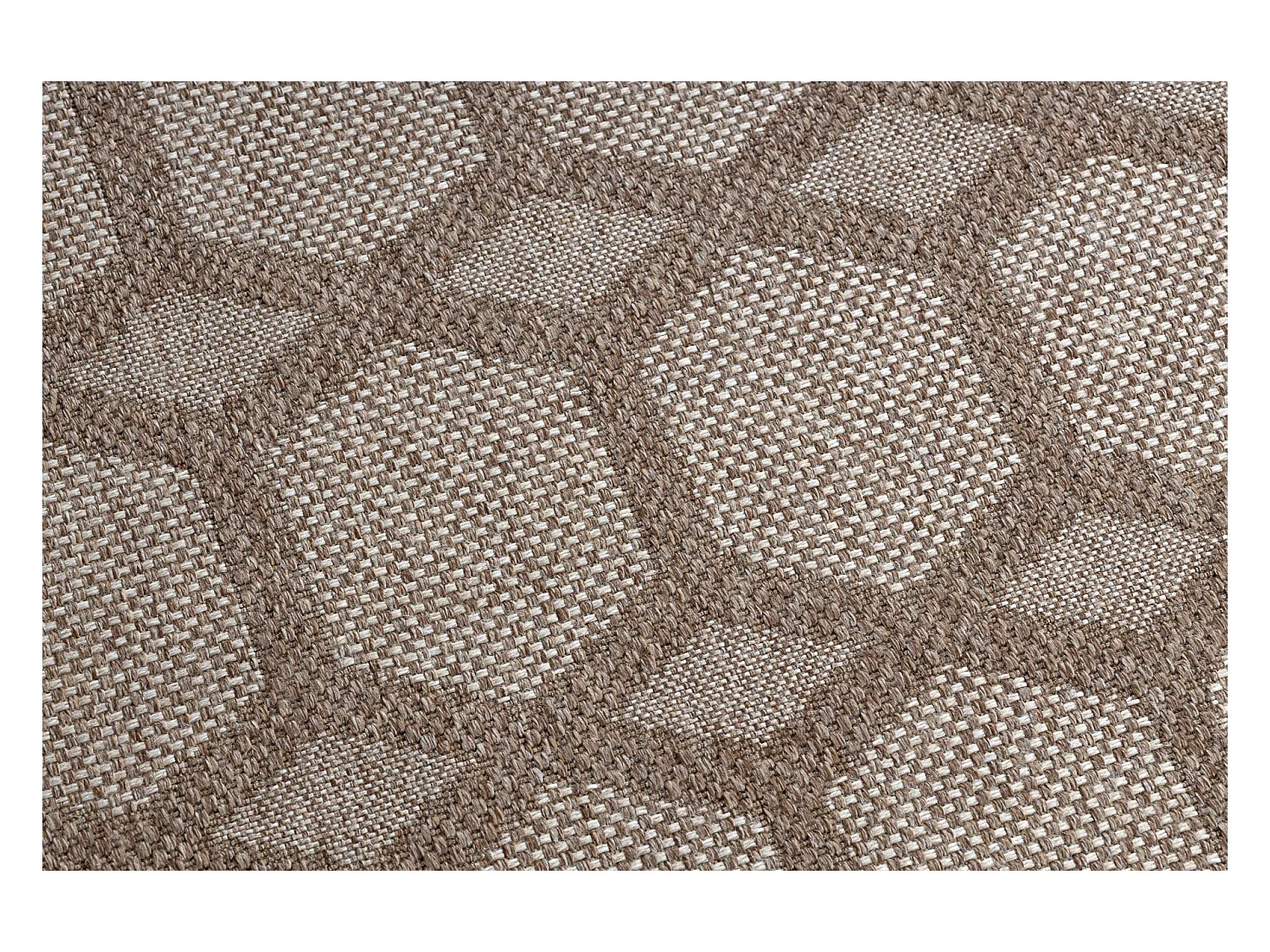 Tapis HOUSE SIZAL 40356 Diamants, tissé à plat, effet laineux beige 80x150 cm