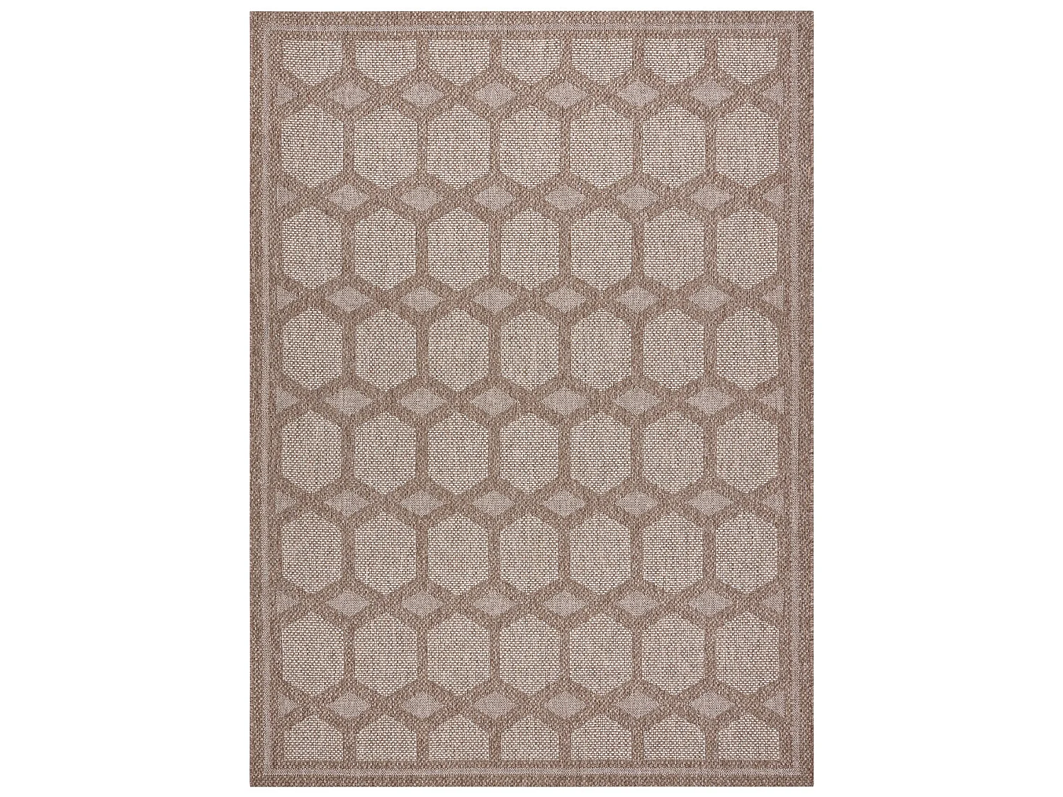 Tapijt HOUSE SISAL 40356 Ruit , plat te weven, wol efecte beige  80x150 cm