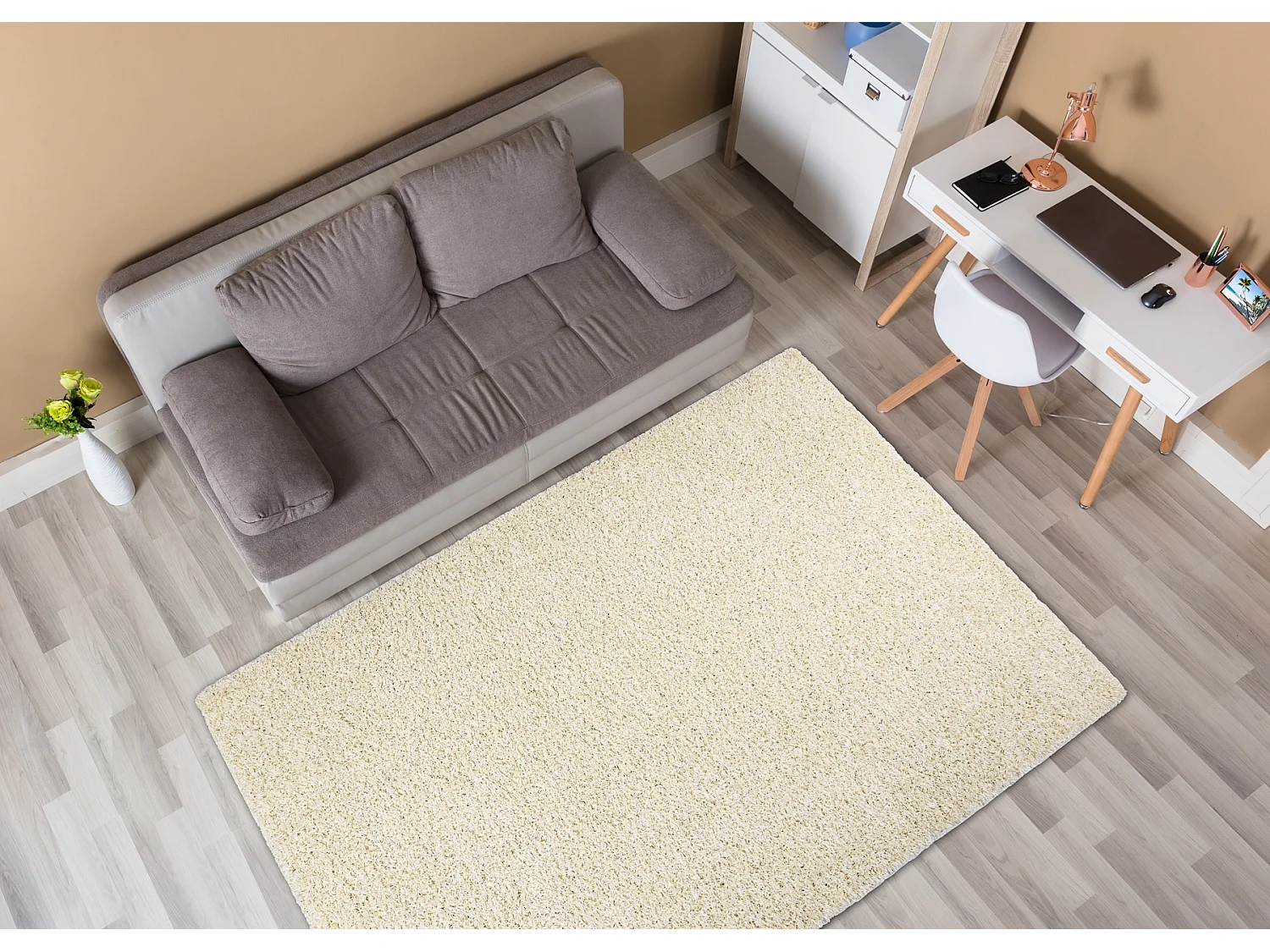 Teppich SOFFI shaggy 5cm creme 120x170 cm