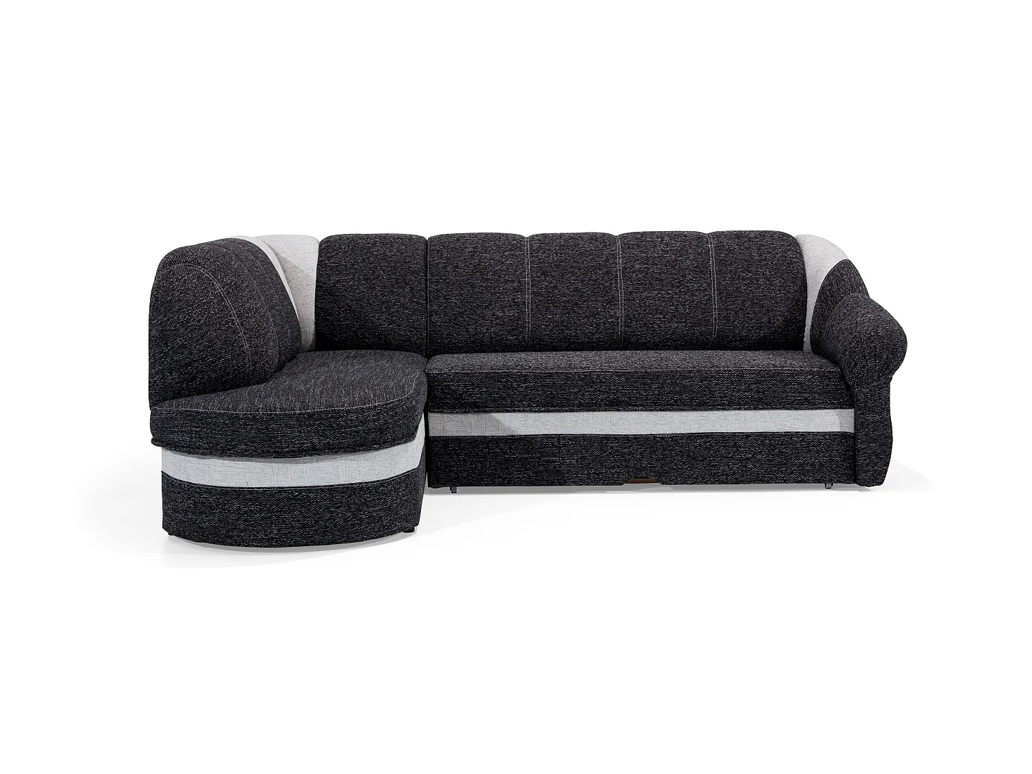 Canapé d'angle gauche convertible velours marron clair et marron foncé Sundy 250cm