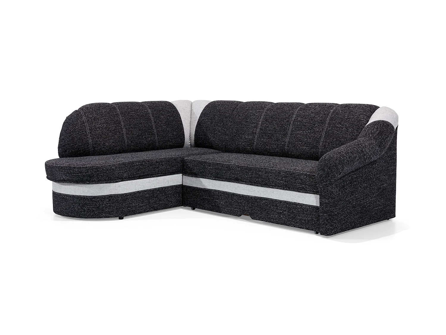 Canapé d'angle gauche convertible velours marron clair et marron foncé Sundy 250cm