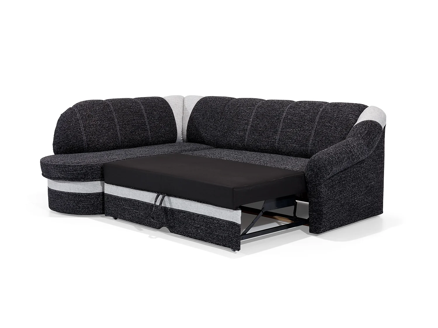 Canapé d'angle gauche convertible velours marron clair et marron foncé Sundy 250cm