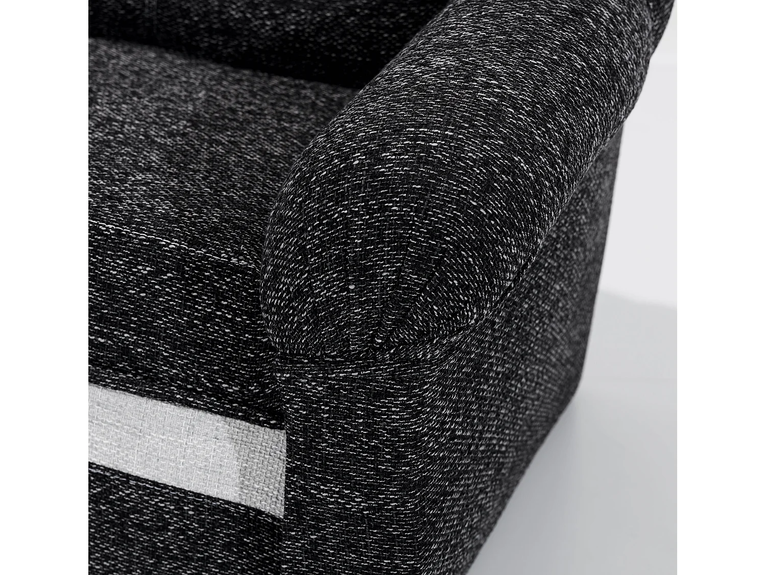 Converteerbare hoekbank rechts in donker en licht grijs gemêleerde stof Sundy 250 cm