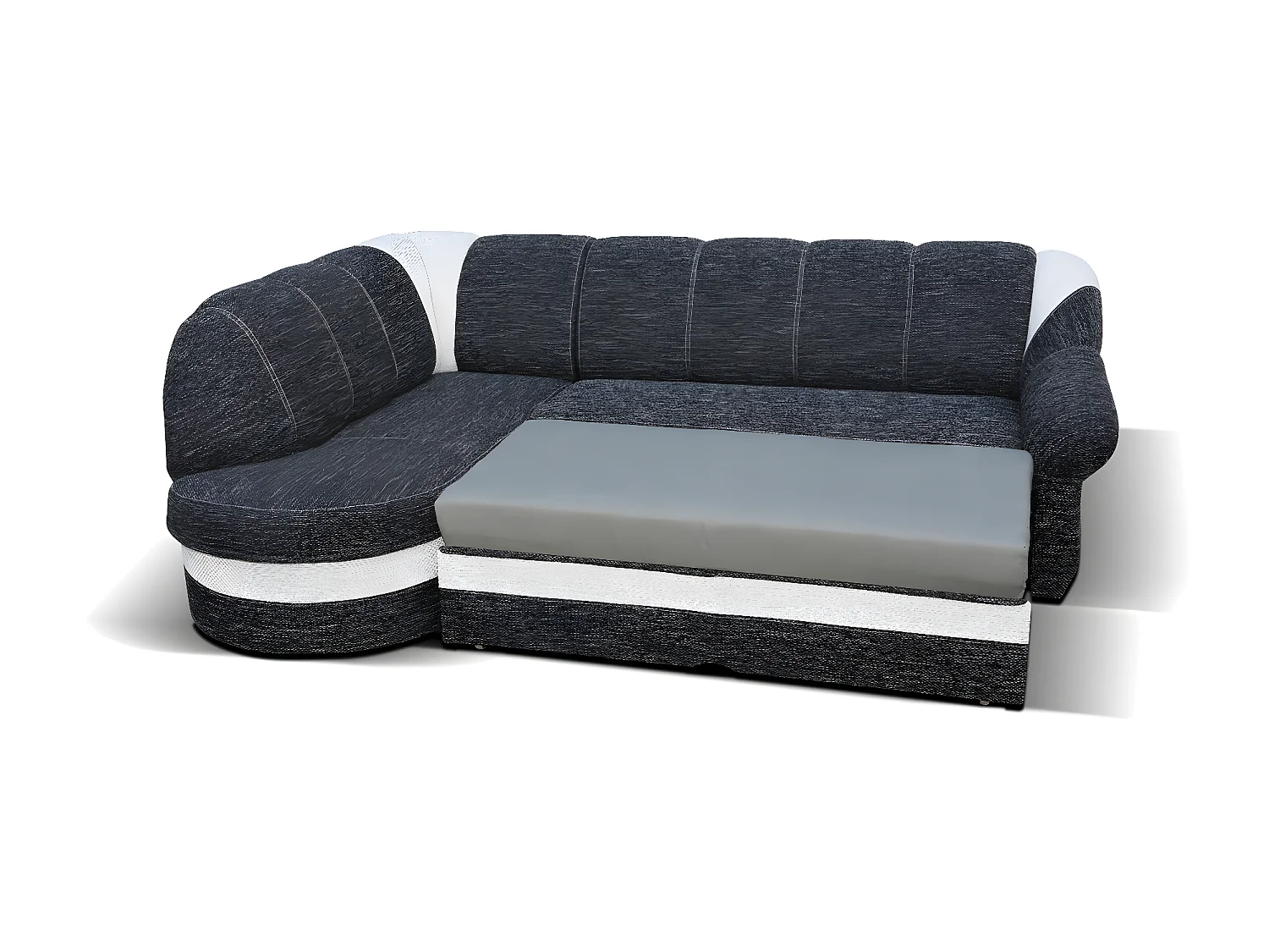 Canapé d'angle gauche convertible velours marron foncé et marron clair Sundy 250cm