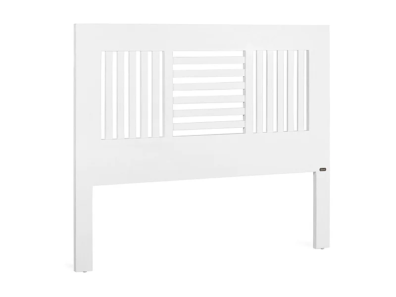 Cabecero Kourame de madera maciza de mindi blanco 165 cm