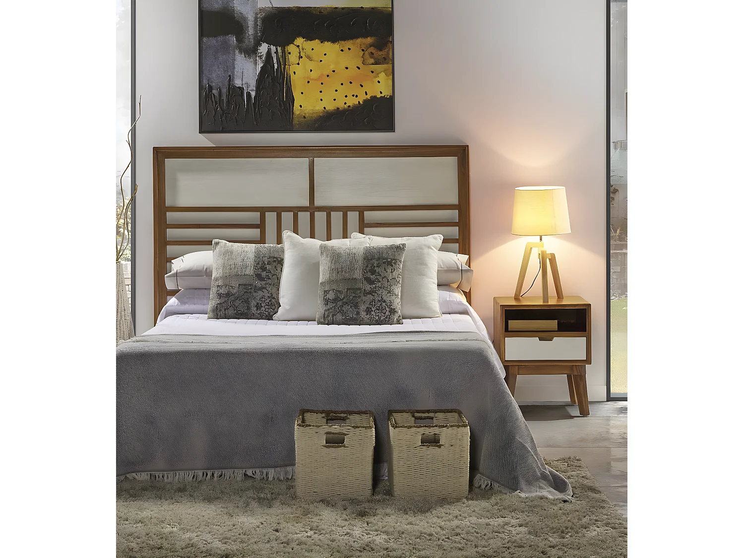 Tête de lit bois massif de mindi Kretos 165cm