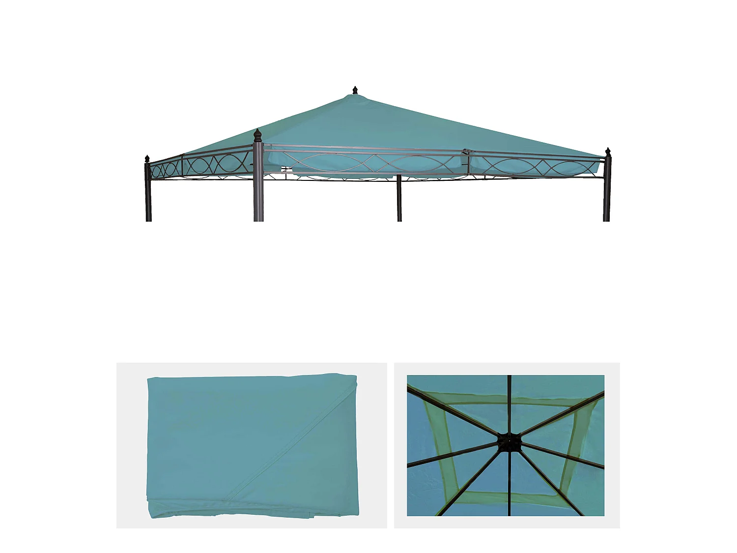Housse de rechange pour toit de pergola Calpe 4x4m,  turquoise