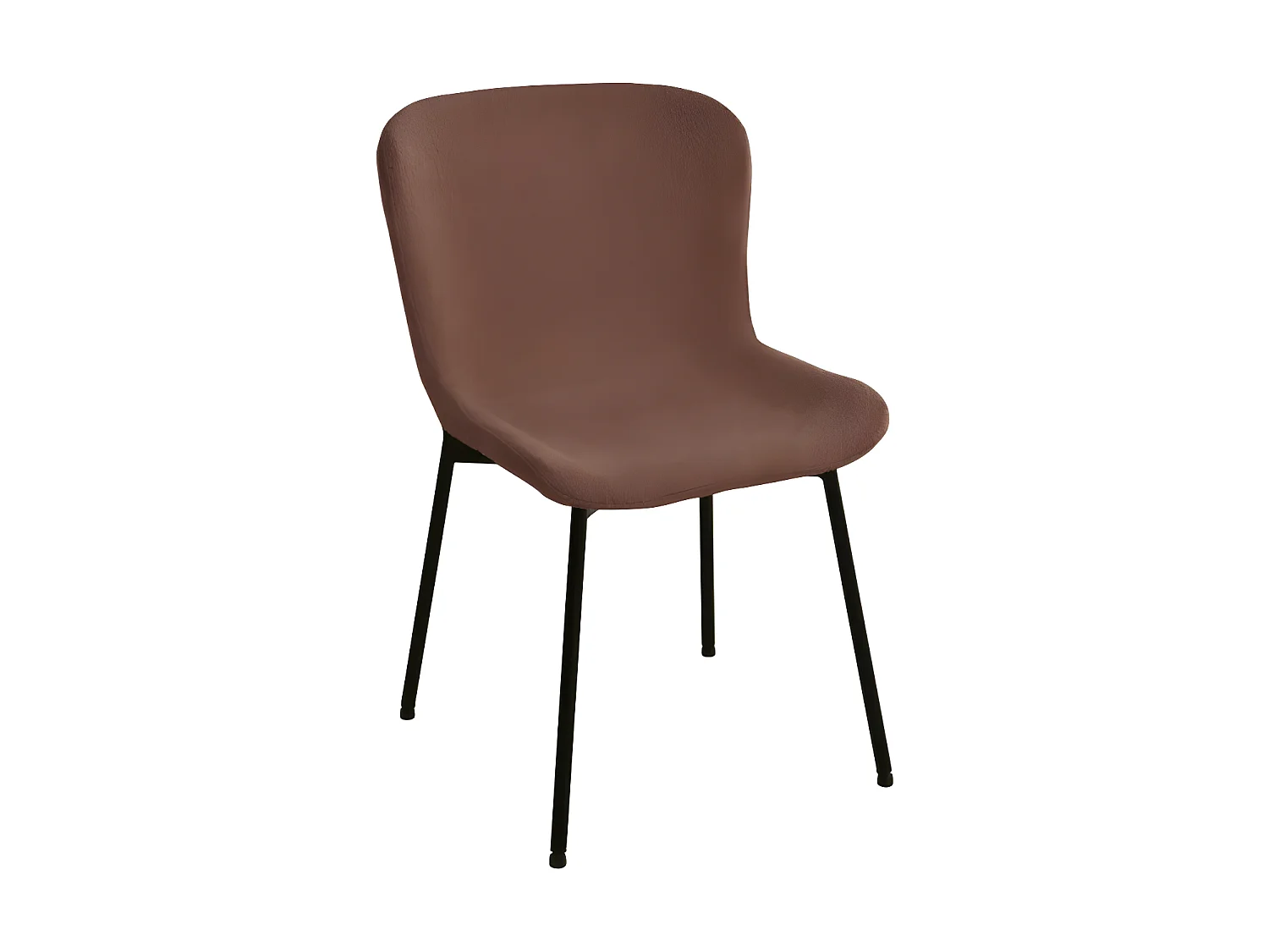 Chaise Maceda En Tissu Bouclé Rouille