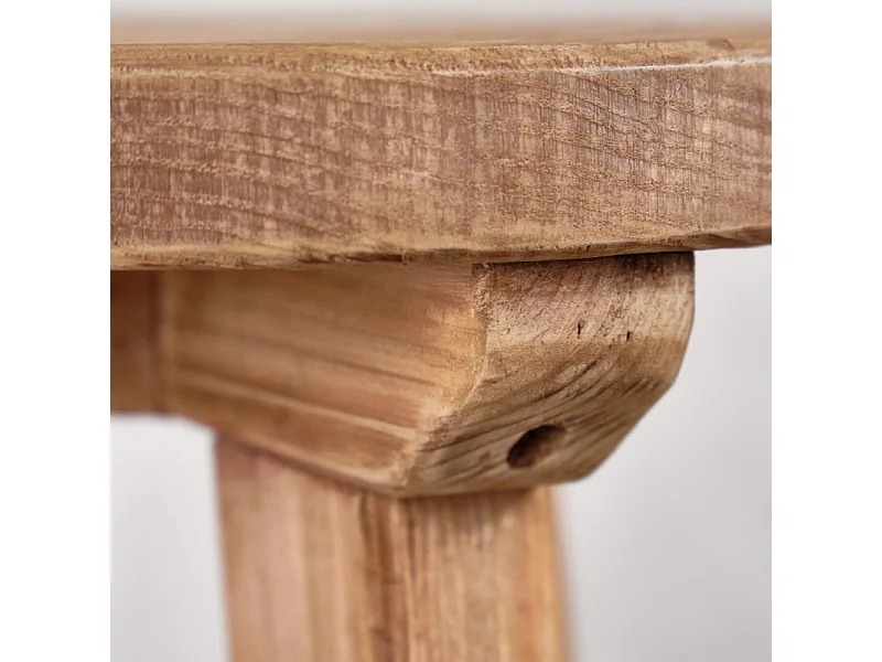 Tabouret de bar rond H. 65 cm en bois massif pin recyclé - CHALET