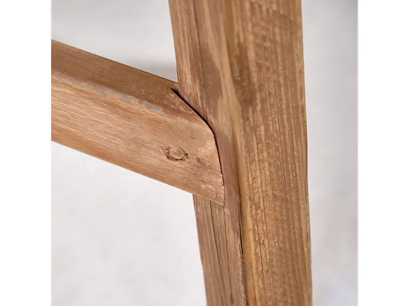 Tabouret de bar rond H. 65 cm en bois massif pin recyclé - CHALET