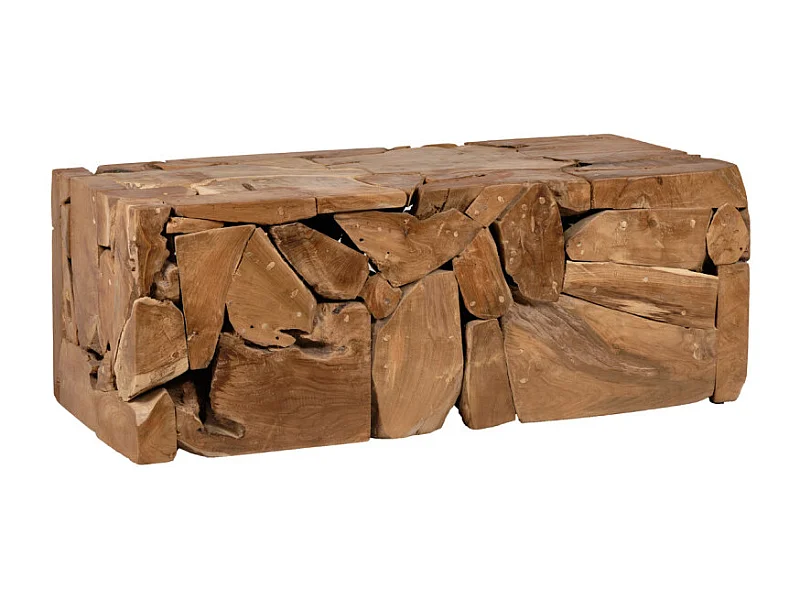 Table basse rectangulaire 60 x 120 cm en bois de teck - TEKKU 2