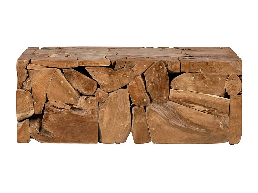 Table basse rectangulaire 60 x 120 cm en bois de teck - TEKKU 2
