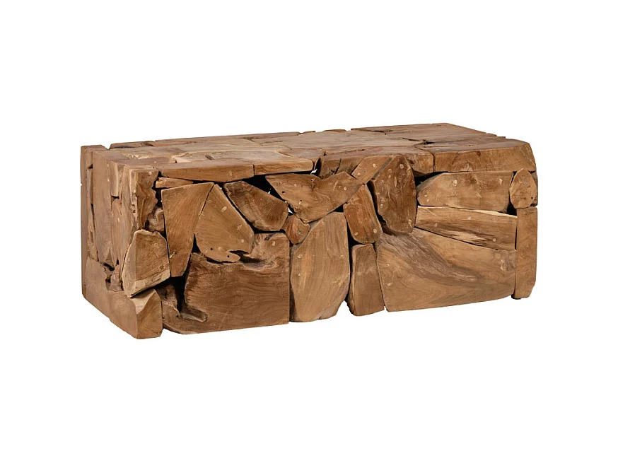 Table basse rectangulaire 60 x 120 cm en bois de teck - TEKKU 2