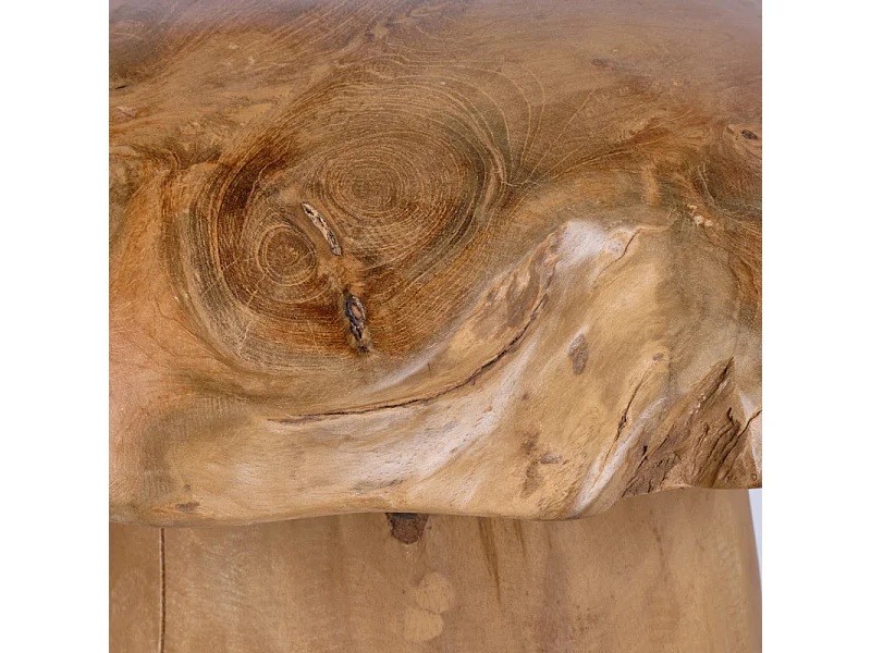 Sculpture artisanale champignon en bois de teck H. 30 cm - PLIZ 2