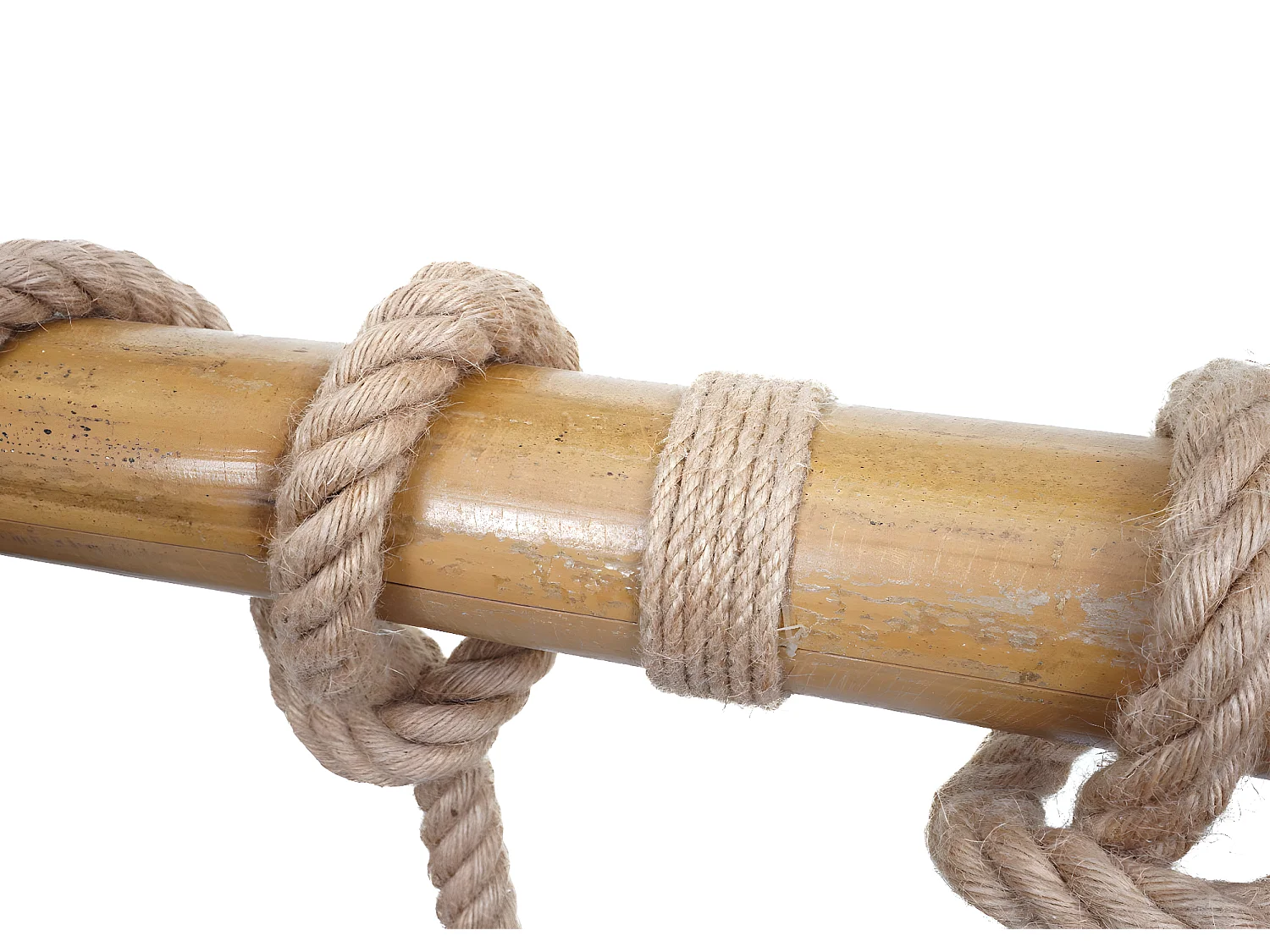 Lampe à suspension lustre style ndustrielle vintage bambou corde métal noir 3x Abat-Jour cage 04_0004045