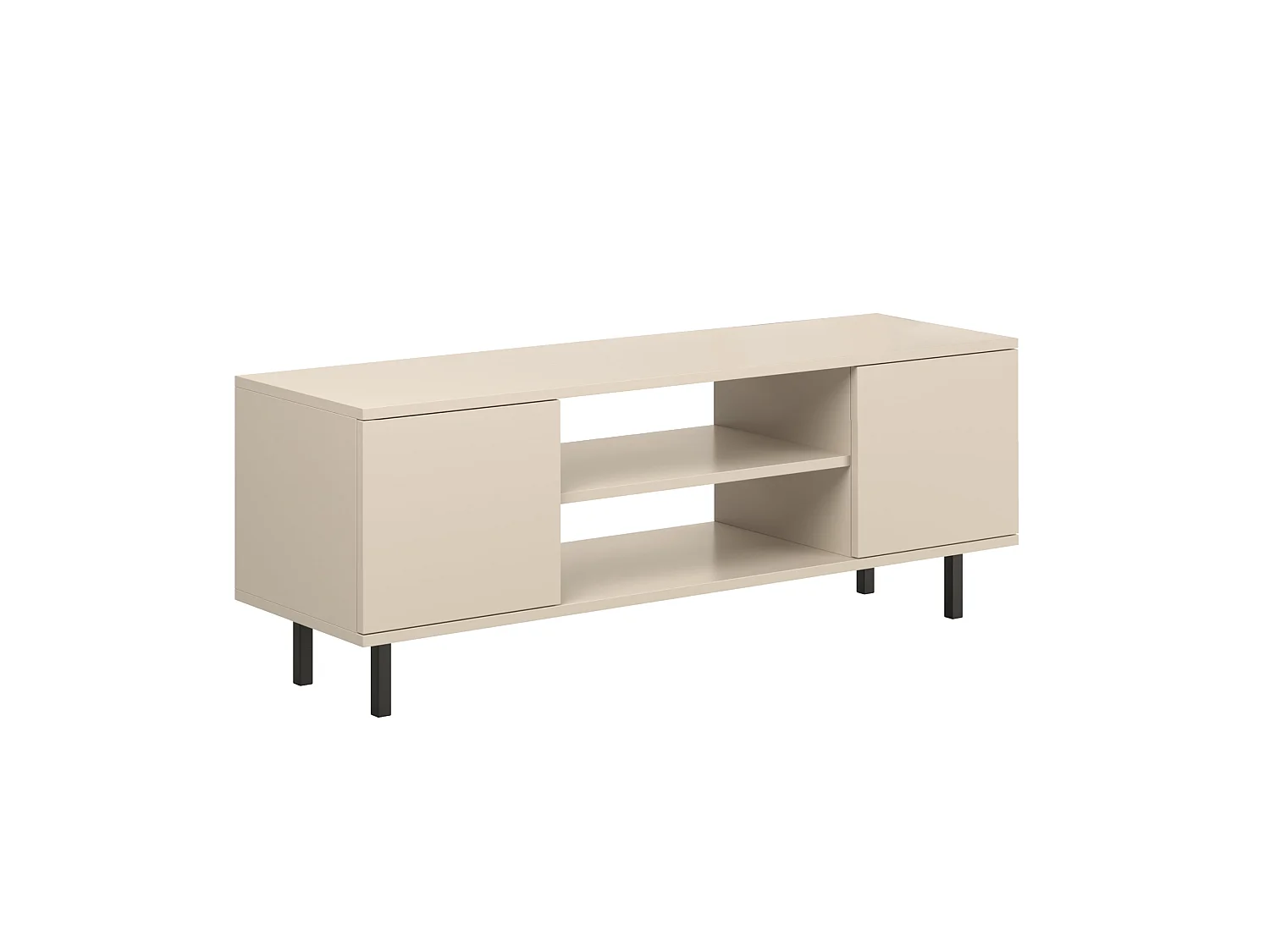 KOBI Focus meuble TV cachemire, pieds métal noir