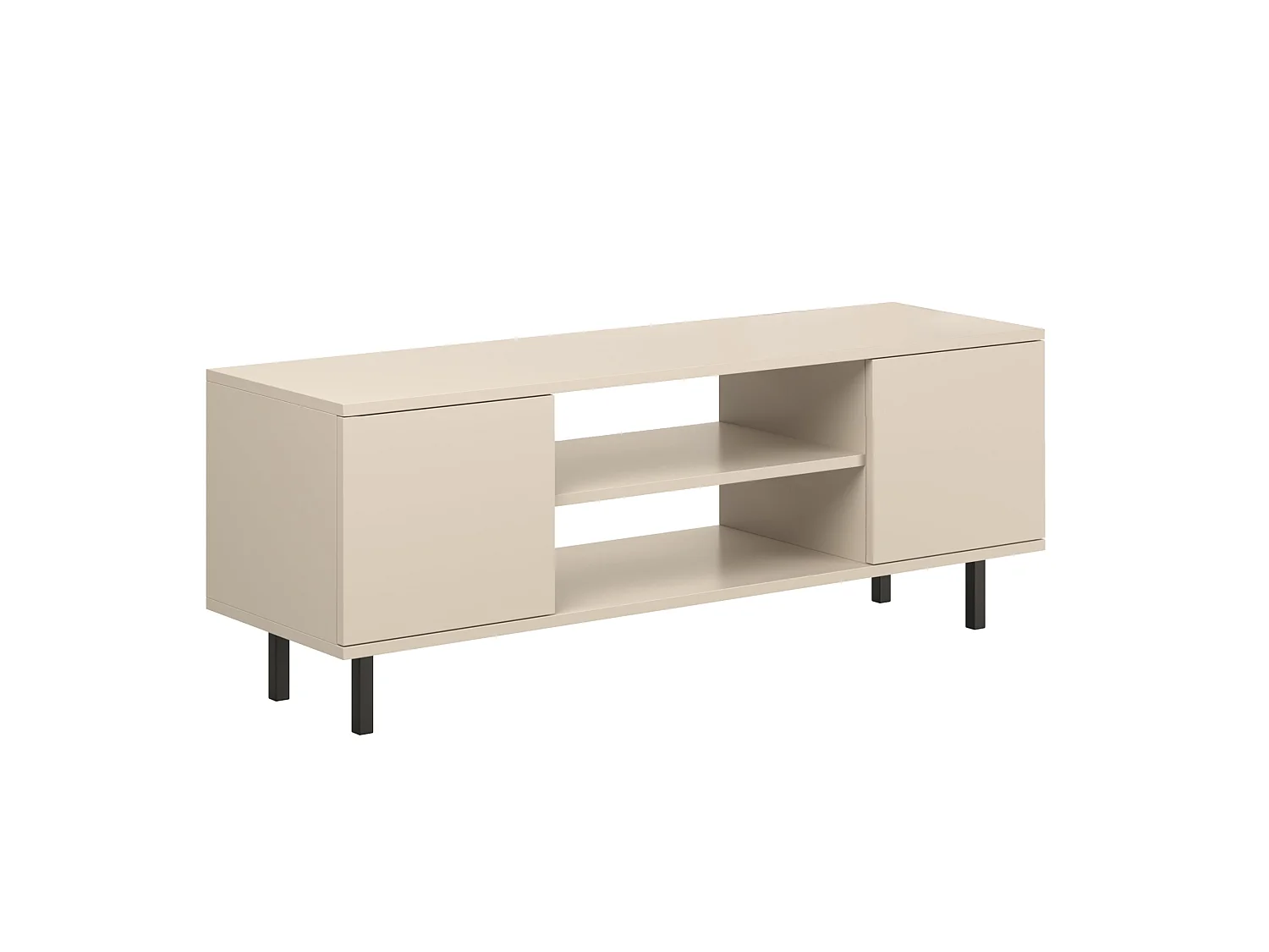 KOBI Focus meuble TV cachemire, pieds métal noir