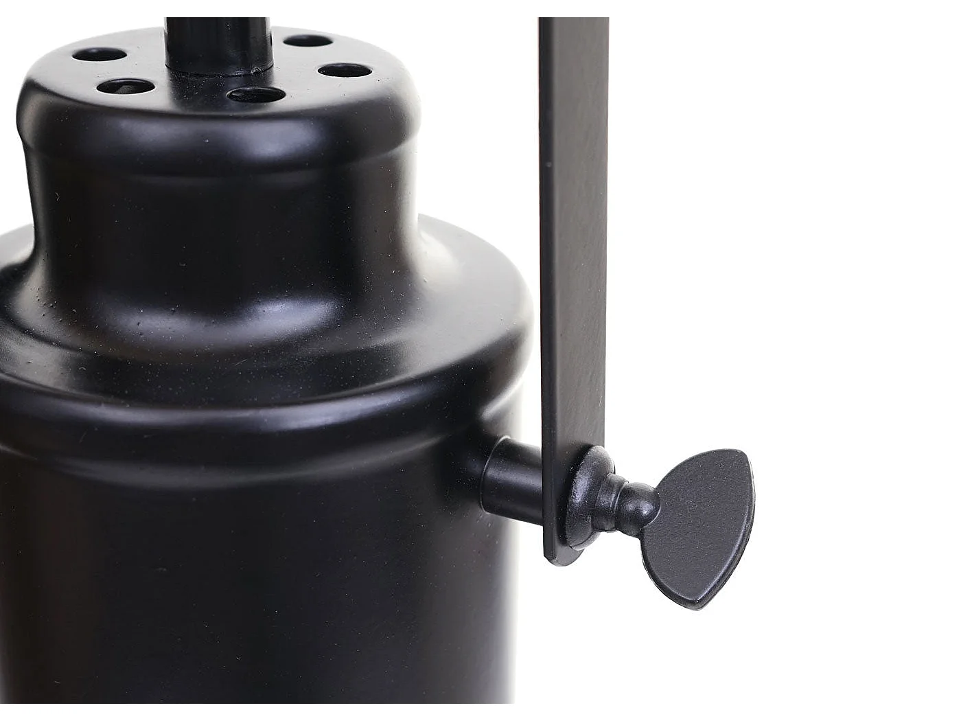 Lampe à suspension style industriel en métal et bois massif vintage industriel noir abat-jour à 5 spots 04_0003601